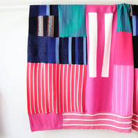 Image 2 of superstripe sweaters stretch graphic patchwork warm upcycled courtneycourtney blanket throw block