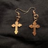 Solid Copper Cross Earrings
