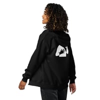 Image 4 of Unisex Embroidered Zip Hoodie Black