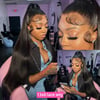 Bone Straight 13x4 Lace Front Wig 13x6 Transparent Peruvian 36 inch Straight Human Hair Wigs  