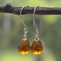 Image 3 of Honey Glass Dangle Earrings