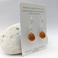Image 4 of Honey Glass Dangle Earrings