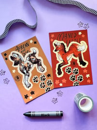 Image 1 of Maned Wolf and African Wild Dog - A6 Vinyl Sticker Set