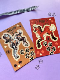 Image 5 of Maned Wolf and African Wild Dog - A6 Vinyl Sticker Set