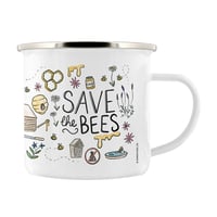 Image 4 of Save The Bees Enamel Mug - Nature's Delights Collection