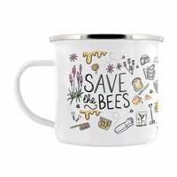 Image 1 of Save The Bees Enamel Mug - Nature's Delights Collection