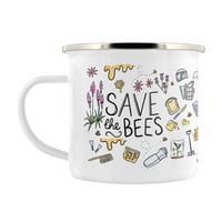 Image 2 of Save The Bees Enamel Mug - Nature's Delights Collection