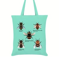 Image 1 of A Swarm Of Bees Mint Tote Bag - Nature's Delights Collection