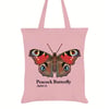 Peacock Butterfly Pink Tote Bag - Nature's Delights Collection