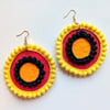 Felt Sun Circle Earrings