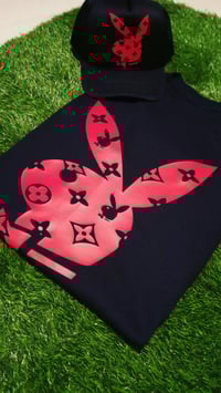Image 1 of BLACK/RED PlayBoy Bunny Set "DIFFERENT" Shirt + Hat