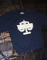 Image 1 of "DIFFERENT ⚖️ SWEATSHIRT" NAVY BLUE/MINT/WHITE
