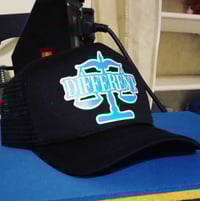 Image 2 of  "DIFFERENT" ⚖️ Trucker Hat BLACK/BLUE/WHITE