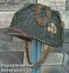 WWII M1 101st Airborne Division 327th GIR Helmet & Westinghouse Liner. OD#7 Drawstring Net. NCO