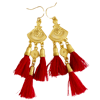 Ltd Ed - Gold Sahana Tassel Earrings - Santorini Red