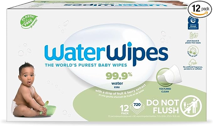 Image of WaterWipes Plastic-Free Textured Clean, Toddler & Baby Wipes, 99.9% Water Based Wipes