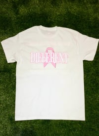 Image 2 of White "DIFFERENT" CANCER 🎗 AWARENESS T-Shirt