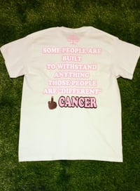 Image 4 of White "DIFFERENT" CANCER 🎗 AWARENESS T-Shirt
