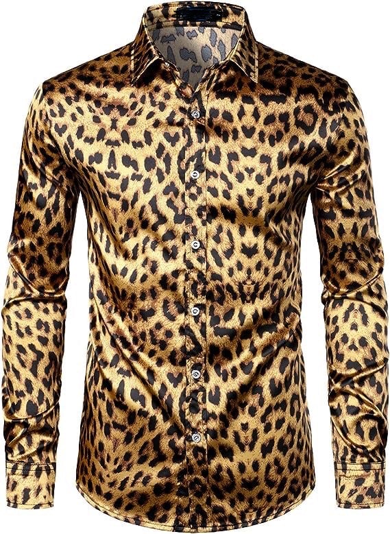 LEOPARD DESIGN  VIP DRESS PARTY SHIRT
