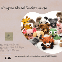 Wrington crochet course November 14 th , 28th December 12 th 7-8.30 pm