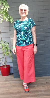 Image 1 of KylieJane pocket pants - coral cotton linen
