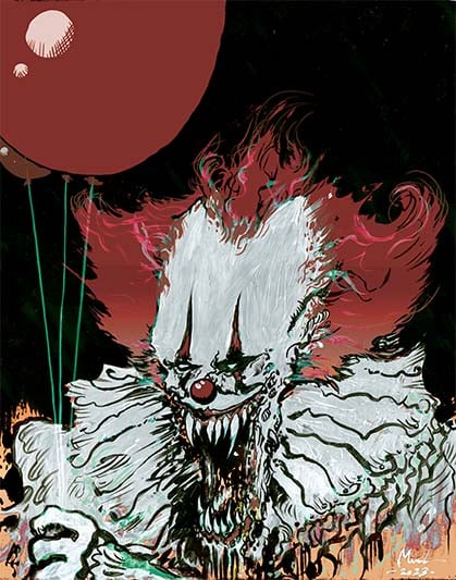 Image of Evil Clown spider creature 11x14 print