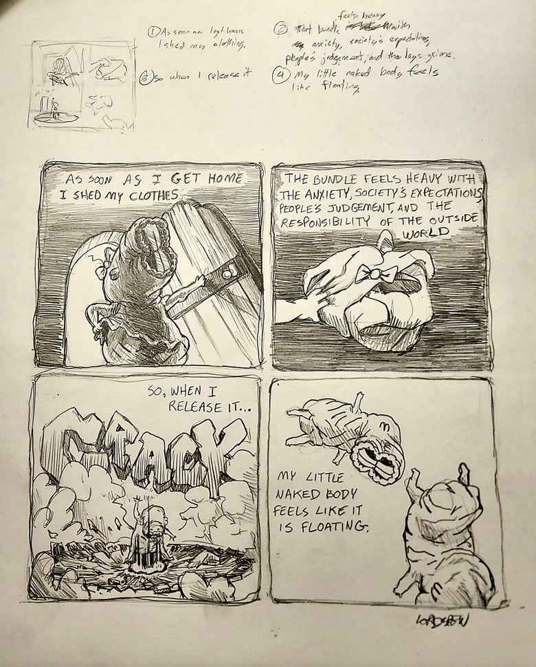 Image of Sketch page- Mole Rat Comic