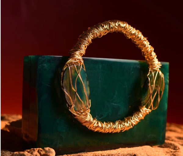 Image of Emerald Green Resin Clutch