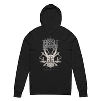 Image 1 of ABSU - CNIHTHAD Ó TANISTRY - HOODED LONG SLEEVE T-SHIRT (WHITE & GREY VINTAGE PRINT)