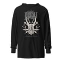 ABSU - CNIHTHAD Ó TANISTRY - HOODED LONG SLEEVE T-SHIRT (WHITE & GREY VINTAGE PRINT)