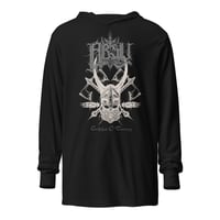 Image 2 of ABSU - CNIHTHAD Ó TANISTRY - HOODED LONG SLEEVE T-SHIRT (WHITE & GREY VINTAGE PRINT)