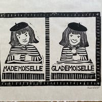 Image 2 of Mademoiselle & Glademoiselle Block Print