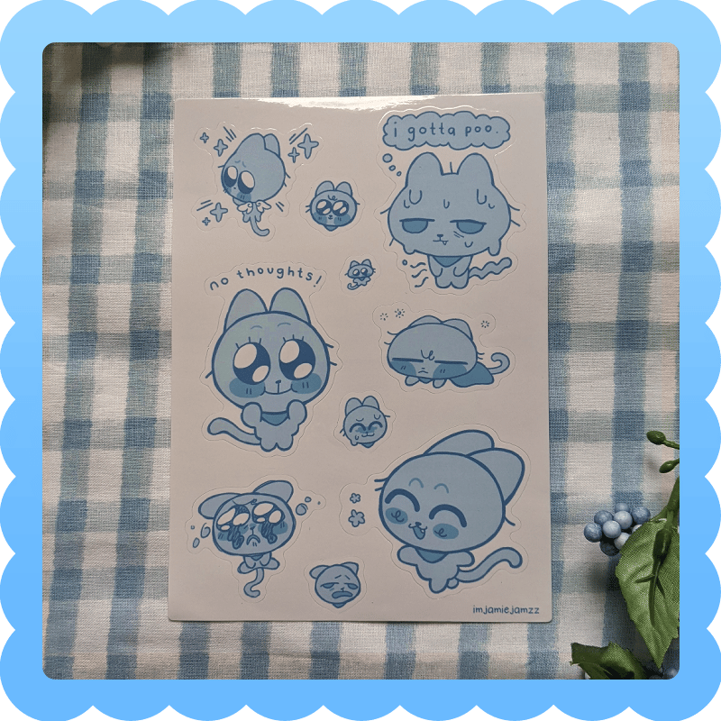 Image of sesame ❄️ waterproof vinyl sticker sheet