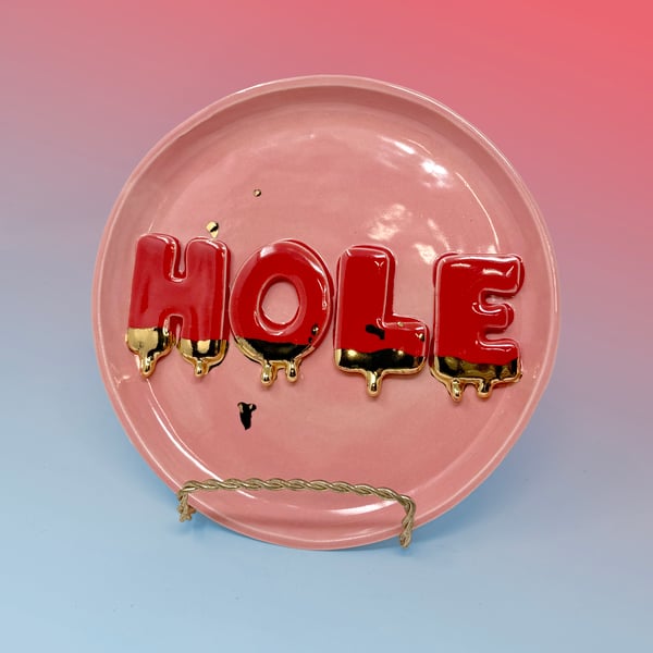Image of Plates - Drippy Words with 22Kt Gold