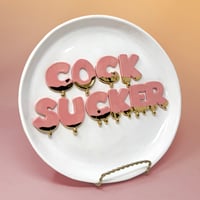 Image 1 of Plates - Drippy Words with 22Kt Gold