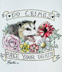 Do Crimes Fake your Death Color Pencil Drawing- $15 8.5x11" Print- PREORDER 