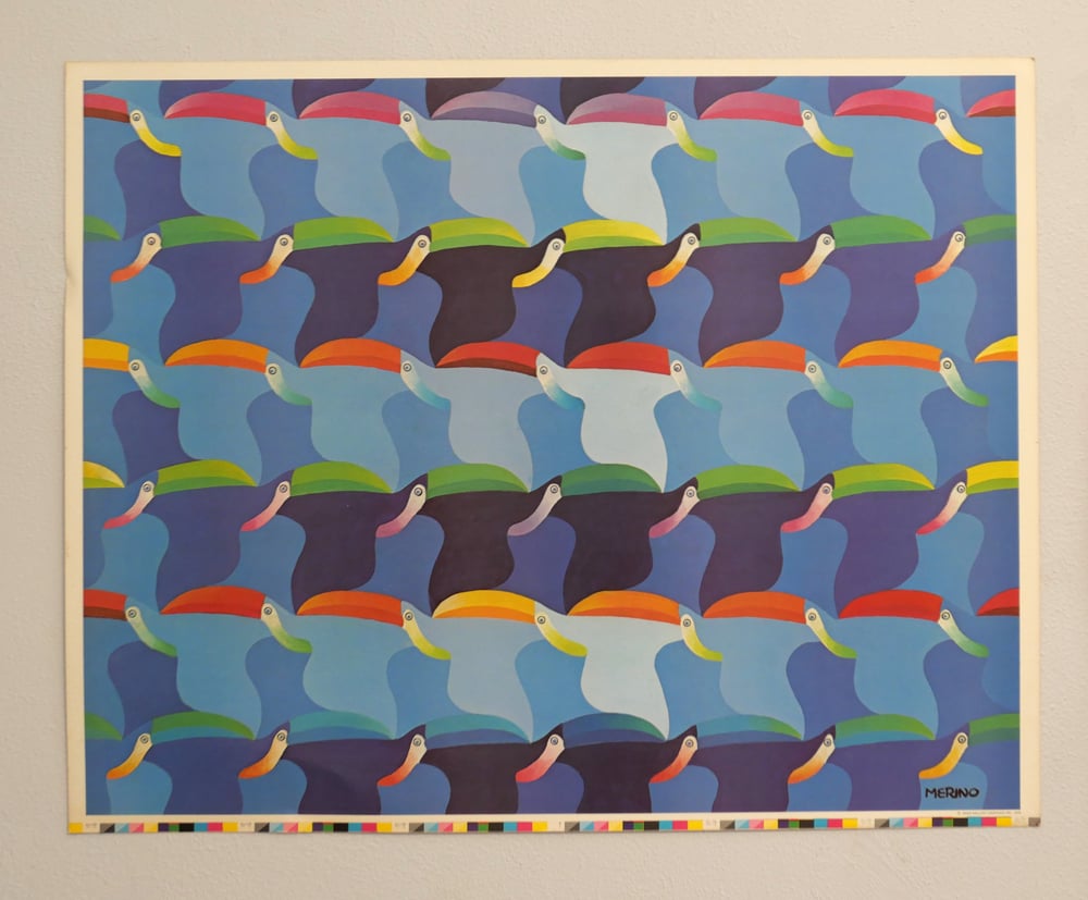 Image of Alberto Merino 1970's Toucan Flight Tessellation Toucans Print