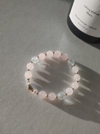 Image 1 of pink quartz bracelet 粉晶爱心手链