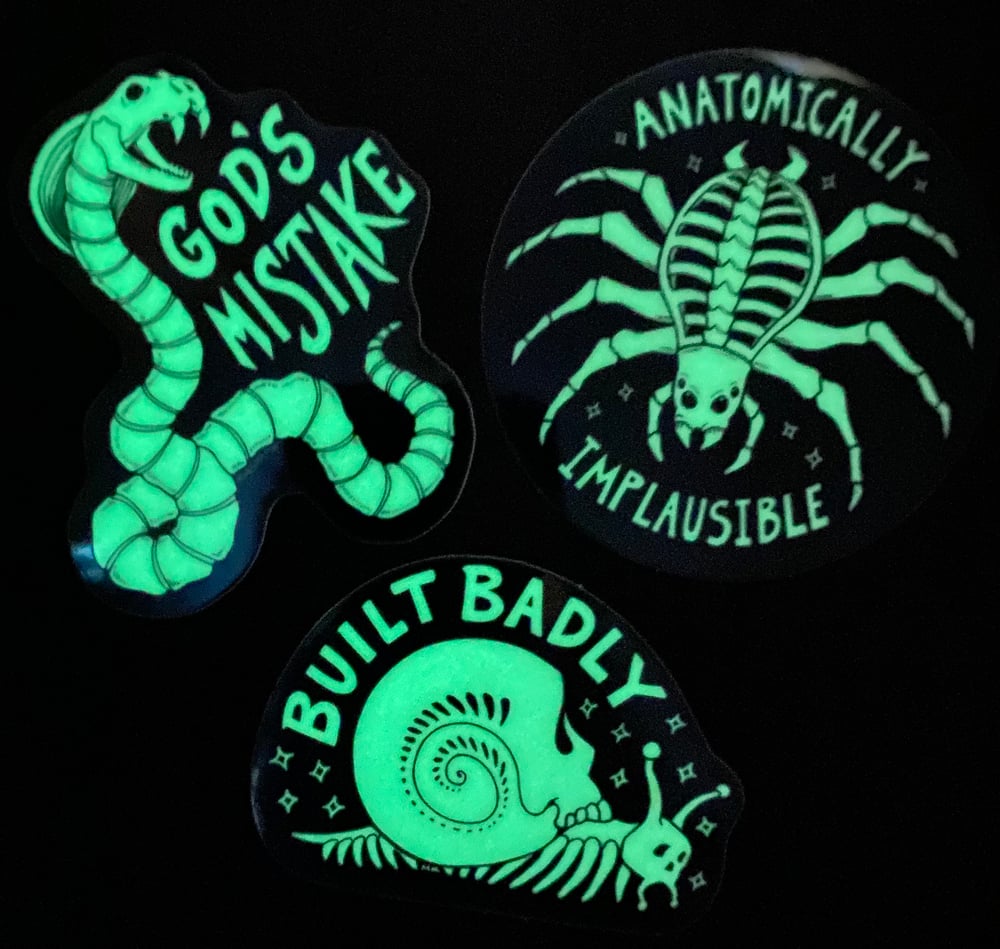 Glow-in-the-Dark Bone Animal Stickers!