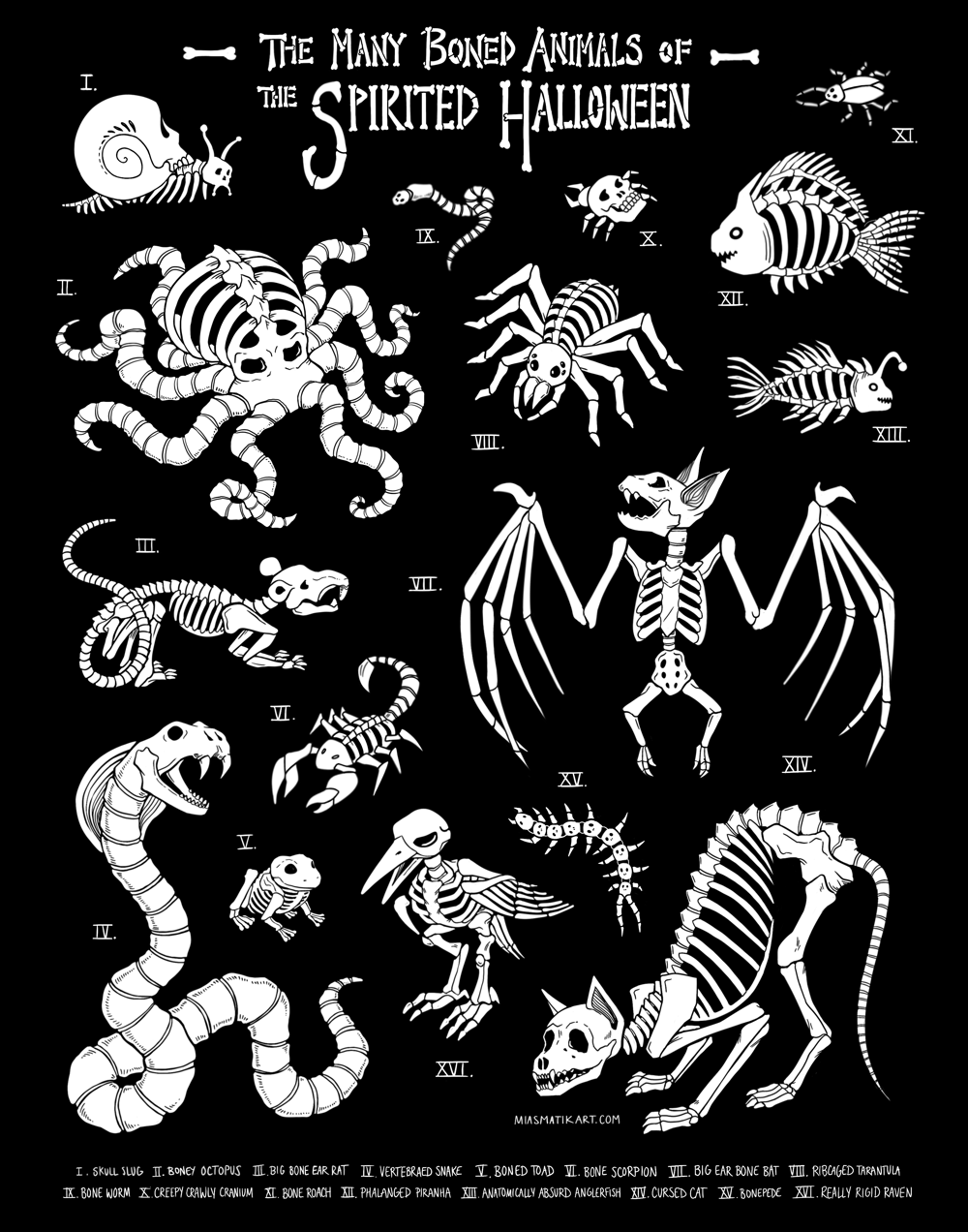 Glow-in-the-Dark Bone Animal Charms + Prints!