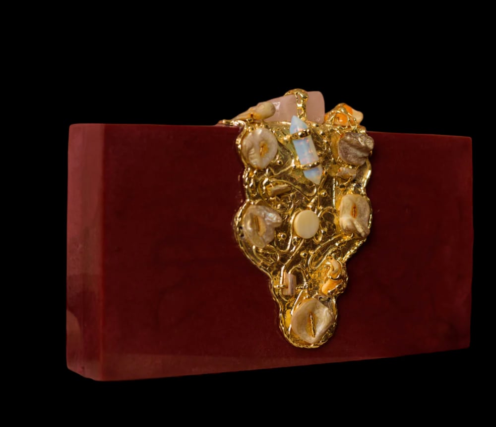 Image of Burgundy Resin clutch