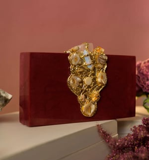 Image of Burgundy Resin clutch