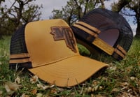 Image 4 of MDP Leather Patch Cuntry Trucker Cap