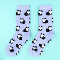 Image 1 of CouCou Suzette - BLACK & WHITE CAT SOCKS