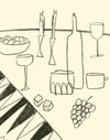 Backgammon Sketch Print