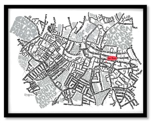 Image of SE London Parks – Penge - Anerley - Beckenham - Typographic Street Map