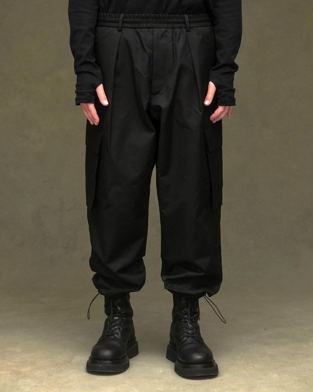 Image of Black Nylon Cargo Pants
