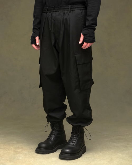 Image of Black Nylon Cargo Pants