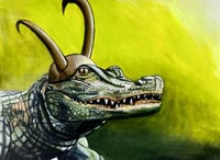 Alligator Loki Color Pencil Drawing- 8.5x11" Print- PREORDER