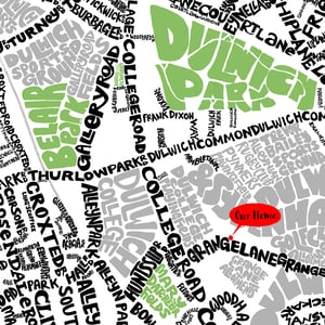 Image of Dulwich Village, East Dulwich & Peckham Rye - London Type map